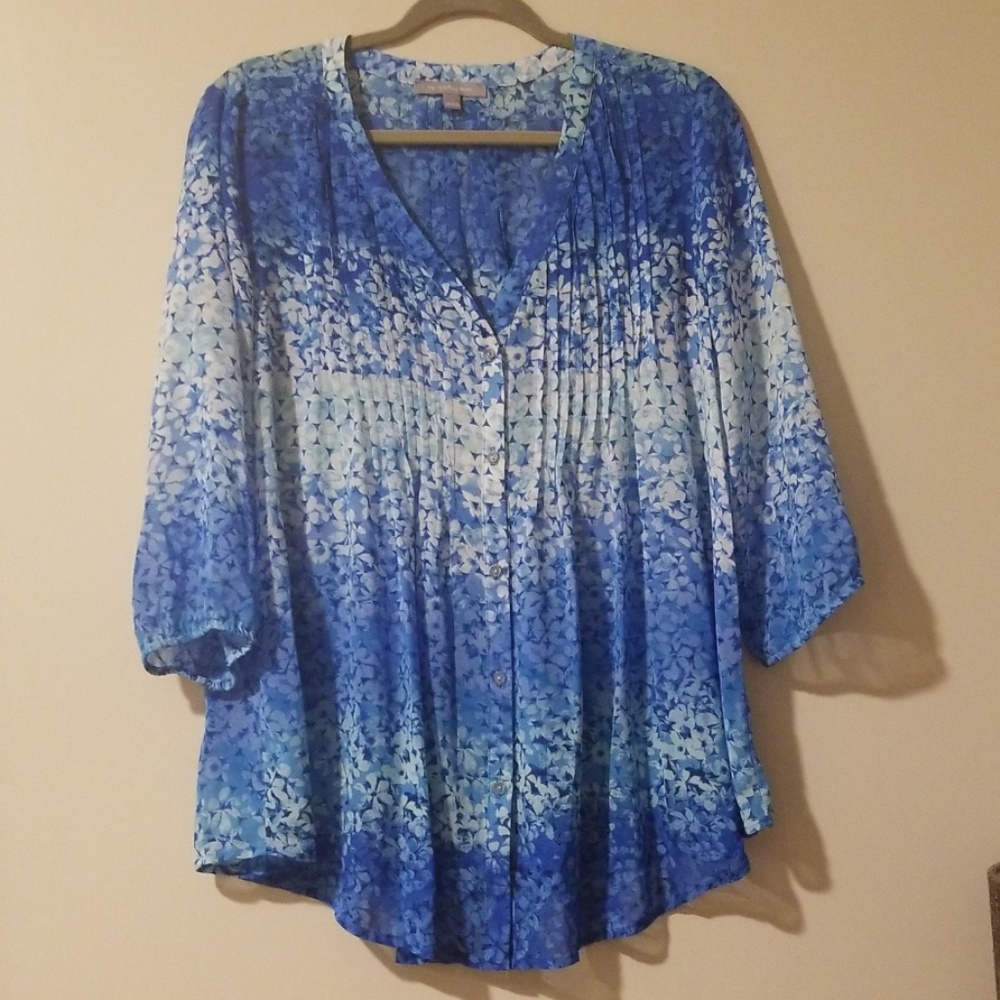 NY COLLECTION BLUE TUNIC